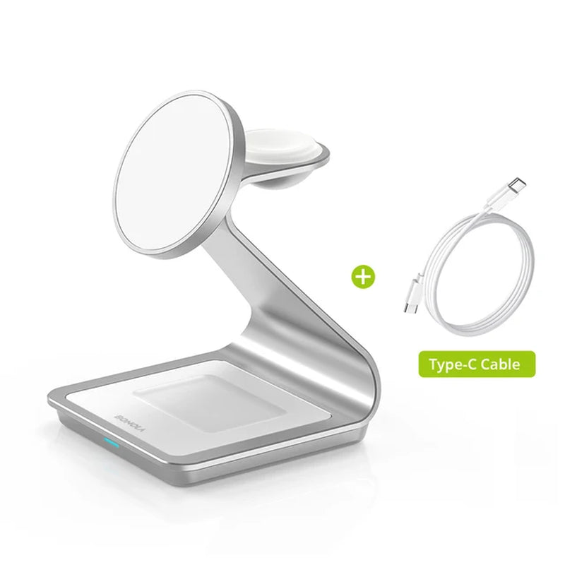 Magnetic 3 in 1 Wireless Charger for Iphone 15 Pro Max/14/13 30W Wireless Charging Station for Apple Watch/Airpods Pro