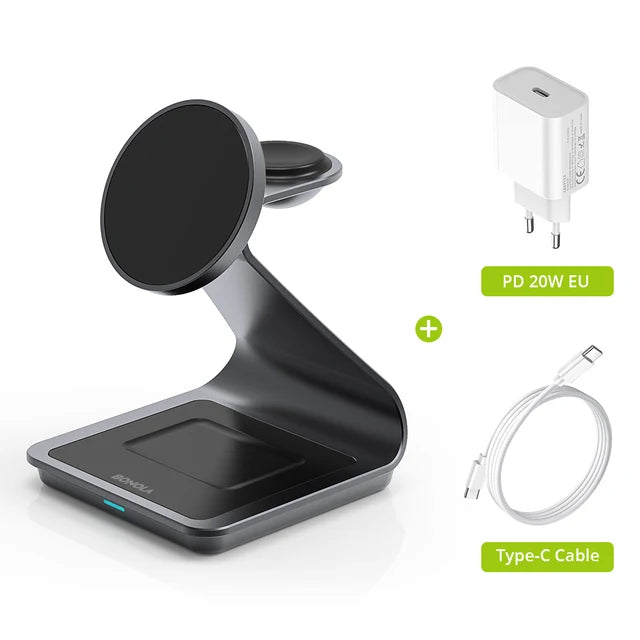 Magnetic 3 in 1 Wireless Charger for Iphone 15 Pro Max/14/13 30W Wireless Charging Station for Apple Watch/Airpods Pro