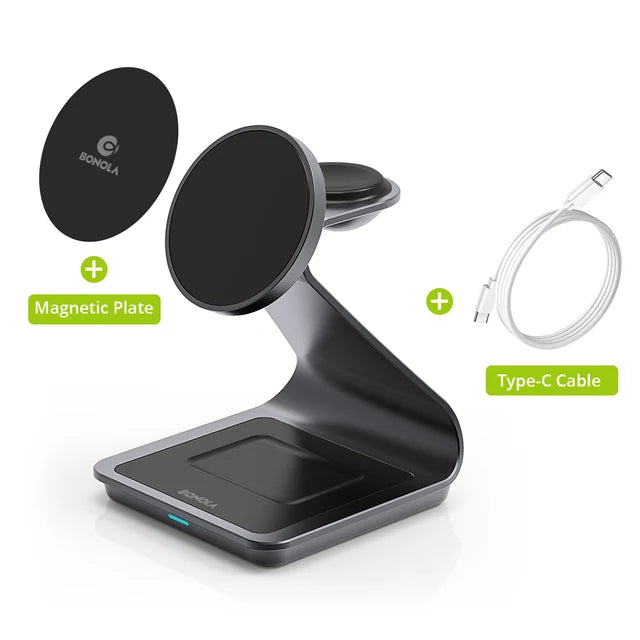 Magnetic 3 in 1 Wireless Charger for Iphone 15 Pro Max/14/13 30W Wireless Charging Station for Apple Watch/Airpods Pro
