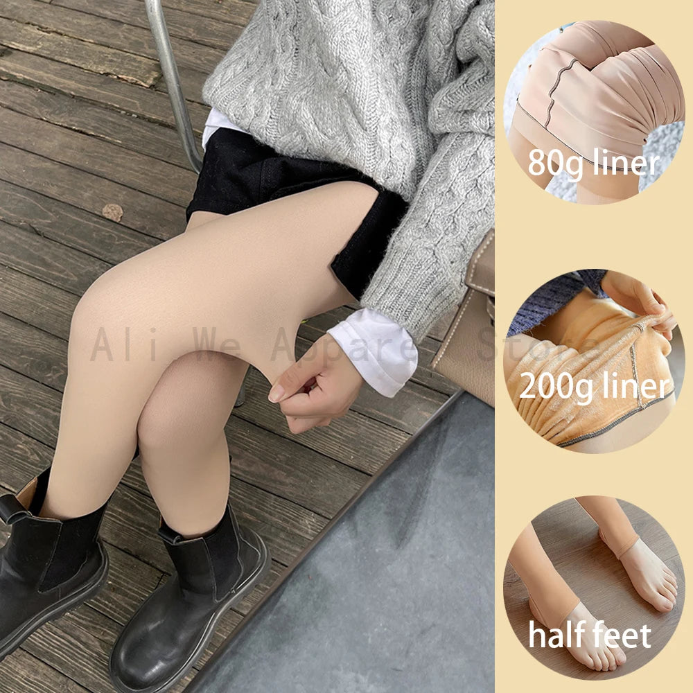 Warm Polka Dot Thermal Tights