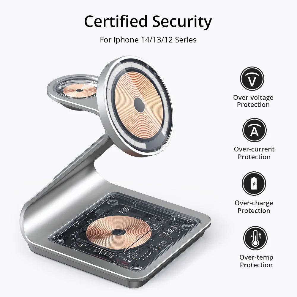 Magnetic 3 in 1 Wireless Charger for Iphone 15 Pro Max/14/13 30W Wireless Charging Station for Apple Watch/Airpods Pro