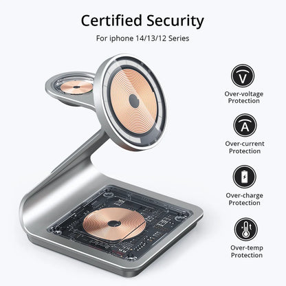 Magnetic 3 in 1 Wireless Charger for Iphone 15 Pro Max/14/13 30W Wireless Charging Station for Apple Watch/Airpods Pro