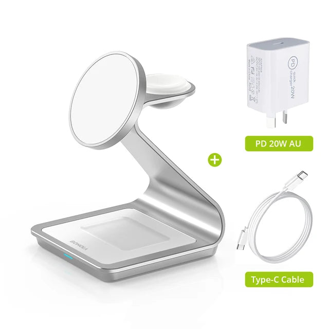 Magnetic 3 in 1 Wireless Charger for Iphone 15 Pro Max/14/13 30W Wireless Charging Station for Apple Watch/Airpods Pro