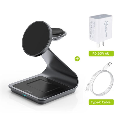 Magnetic 3 in 1 Wireless Charger for Iphone 15 Pro Max/14/13 30W Wireless Charging Station for Apple Watch/Airpods Pro